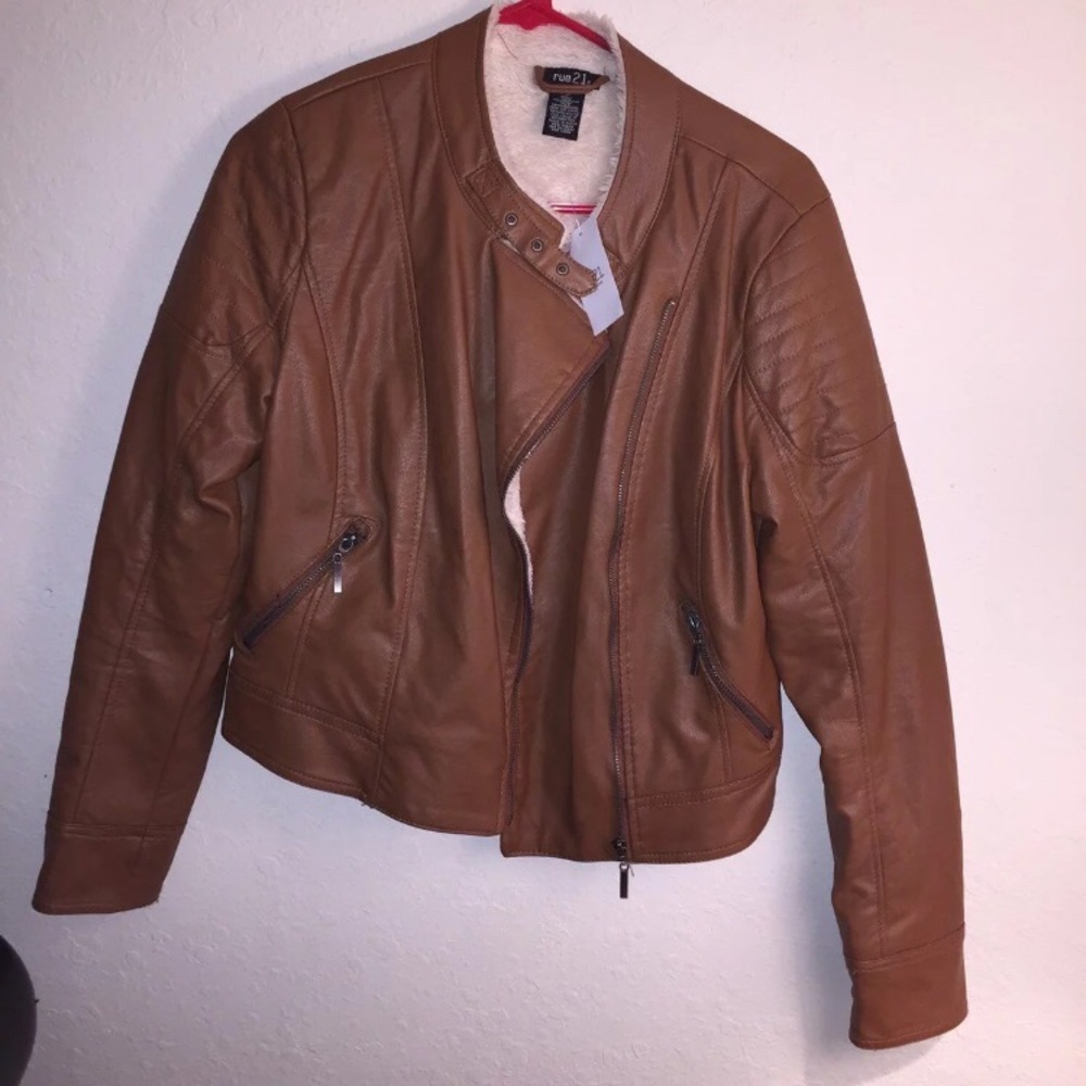 Brown faux leather jacket